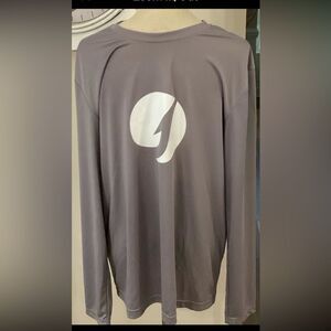 Hanes Shirt Men’s Shirt L Gray TackleDirect Fishing Cool Dri Graphic Long Sleeve